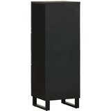  Visoka komoda crna 40 x 33 x 110 cm od masivnog drva manga | shoptok.hr