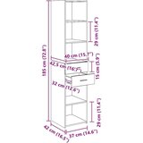 vidaXL Highboard Staro drvo 40 x 42,5 x 185 cm Konstruirano drvo | shoptok.hr