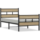  Metalni okvir kreveta bez madraca boja hrasta sonome 107x203 cm | shoptok.hr