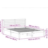 vidaXL konstrukcija postelje rjava 150 x 200 cm masivno borovo les | Shoptok.si