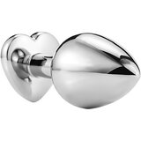 Sunfo metalni analni čep sa srcem i plavim kamenom (srebrni) | shoptok.hr