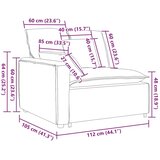  Modularni kauč s naslonom za ruke i jastucima svijetložuti 100 cm - Svjetložuta Kutna sofa | shoptok.hr