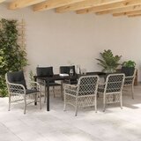  7-dijelni set vrtnih stolica s jastučićima svjetlosiva poli ratan | shoptok.hr