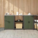  Kuhinjski set za pohranu 3 pcs Maslinasto zelena Čelična vrata | shoptok.hr