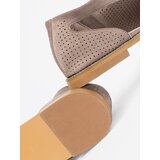 GOODIN Dark beige openwork flat sandals | Shoptok.si