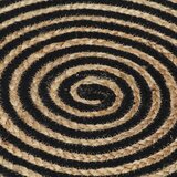  Ručno rađeni tepih od jute sa spiralnim uzorkom crni 90 cm | shoptok.hr