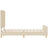  Krevetna konstrukcija s uzglavljem Krema 120 x 190 cm tkanina | shoptok.hr