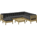  8-dijelni set vrtnih sofa s jastucima od impregnirane borovine | Eponuda.ba