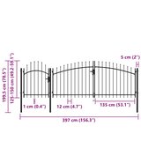  Vrtna vrata Woerden čelik 1,5x4 m crna | shoptok.hr