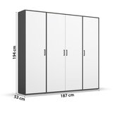 Rauch Möbel OMARA S KLASIČNIMI VRATI, siva, bela | Shoptok.si