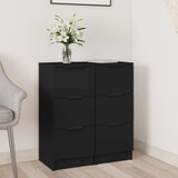 vidaXL Komoda 2 kosa črna 30x30x70 cm inženirski les Cene