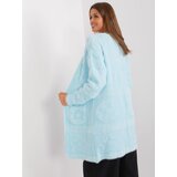 Fashion Hunters Light blue patterned women's cardigan Cene