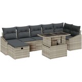vidaXL 8-dijelni vrtni sofa set s jastučićima svijetlo sivi poly ratan | shoptok.hr
