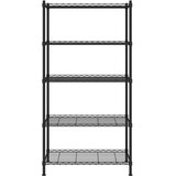 vidaXL 5-nadstropni regal 90x35x180 cm črn 250 kg | Shoptok.si
