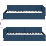vidaXL Kotna postelja Modra 90 x 200 cm Tkanina in oblikovan les | Shoptok.si