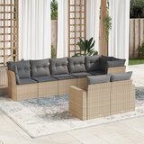 vidaXL 8-dijelni set vrtnih sofa od poliratana s jastucima bež Cijene