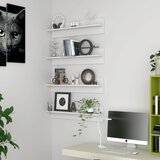 vidaXL Stenske police 4 kosi bele 80x11,5x18 cm iverna plošča | Shoptok.si