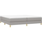  Box spring postelja z vzmetnico svetlo siva 200x200 cm blago, (20725448) | Shoptok.si