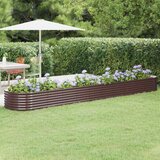  Povišena vrtna gredica od pocinčanog čelika 440x80x36 cm smeđi | shoptok.hr