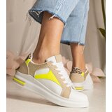D/CEO UR/CEO White women's sneakers with glitter and animal print Wellos | ePonuda.com