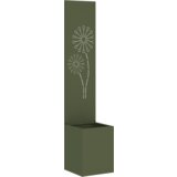 vidaXL Vrtno korito z dekorativno ploščo Olivno zelena 32 x 140 cm | Shoptok.si