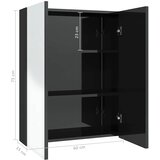  Kupaonski ormarić s ogledalom 60x15x75 cm MDF sjajni crni | shoptok.hr