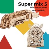 UGEARS 3D puzzle super mix 5 (Lokomotiva i budilnik) ( 8296) | ePonuda.com