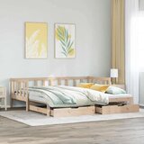 vidaXL Izvlečna dnevna postelja s predali 90x200 cm trdna borovina | Shoptok.si