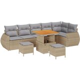  9-dijelni set vrtnog sofera s jastučićima bež poli ratan akacija 3-dijelni set vrtnog blagovanja s jastučićima bež poli ratan a | shoptok.hr
