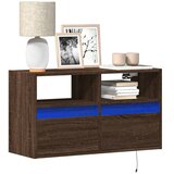  Zidni TV ormarić s LED svjetlima smeđa boja hrasta 80x31x45 cm | shoptok.hr