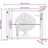  Vrtna vrata 100x100 cm Corten čelik dizajn od bambusa | shoptok.hr