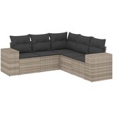 Maison Chic Seti vrtnega pohištva - Vrtna garnitura - Vrtni pohištvo set 5-delna z blazinami siv poli ratan, (21820112) | Shoptok.si