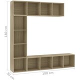  3-dijelni set ormarića za knjige/TV boja hrasta 180x30x180 cm | Eponuda.ba