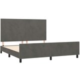  Posteljni okvir z vzglavjem temno siv 160x200 cm žamet, (20795134) | Shoptok.si