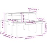 vidaXL Piknik miza 110x134x75 cm trden les douglas | Shoptok.si