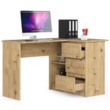 AKORD B16 Kotna Pisalna Miza, Desna Izvedba, Hrast Artisan, (5000333068) | Shoptok.si