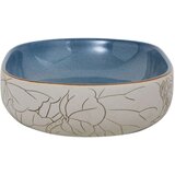 Nadgradni umivaonik pješčano-plavi ovalni 59x40x14 cm keramički | shoptok.hr
