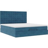  Otomanski posteljni okvir z vzmetnicami moder 180x200cm žamet, (21653316) | Shoptok.si