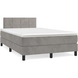 Box spring postelja z vzmetnico svetlo siva 120x200 cm žamet, (20726657) | Shoptok.si