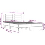  Okvir za krevet boja hrasta 140x200cm konstruirano drvo i metal | shoptok.hr