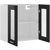 Viseći stakleni ormarić sjajni crni 60 x 31 x 60 cm drveni | shoptok.hr
