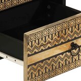 vidaXL Nočna omarica 2 kosa črna 40x33,5x46 cm trden mangov les | Shoptok.si