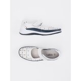 GOODIN Perforated leather sandals white and navy blue | Shoptok.si