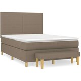  S oprugama i madracem smeđesivi 140 x 190 cm od tkanine | shoptok.hr