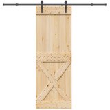  Klizna vrata NARVIK Prirodna i crna 80 x 210 cm (213,5 cm) | shoptok.hr