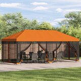 Paviljon s bočnim stranama 6 x 3 m Narančasta Poliester i čelik | shoptok.hr