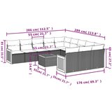 vidaXL 12-dijelni set vrtnih sofa od poliratana s jastucima crni | shoptok.hr