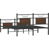 vidaXL Posteljni okvir brez vzmetnice hrast 140x190 cm inženirski les | Shoptok.si