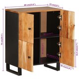  Komoda s 4 vrata 60 x 33 x 75 cm od masivnog bagremovog drva | shoptok.hr