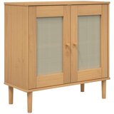 vidaXL Komoda SENJA smeđa izgled ratana 80x35x80 cm masivna borovina | shoptok.hr